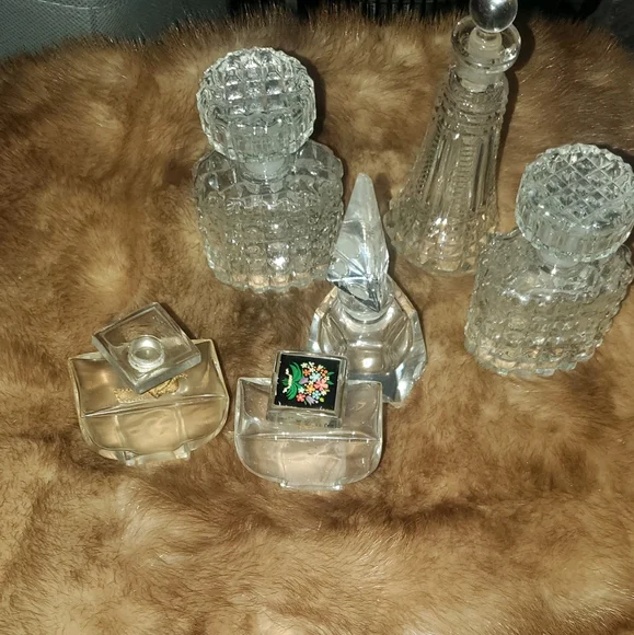 Vintage Crystal perfume bottles Empty France USA - Picture 14 of 15